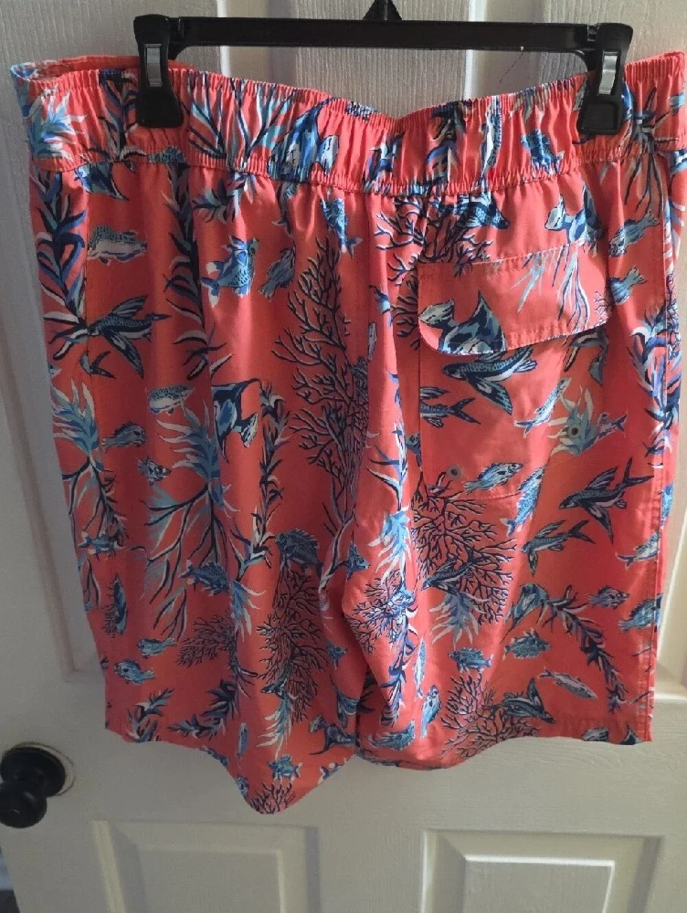 Men's Coral Blue Tropical Swim Trunks